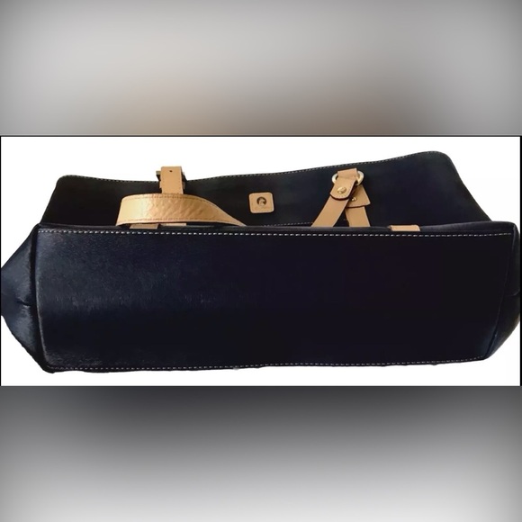 El Potro Tote Leather Blue Shoulder Bag Shopper Zipper Studs Double Handle - Picture 7 of 15